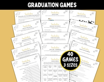 Abschluss Spiele Bundle Druckbare Spaß Abschluss Party Spiele Abschluss Trivia Ende der Schule Spiele Abschluss Aktivität grad Party Ideen
