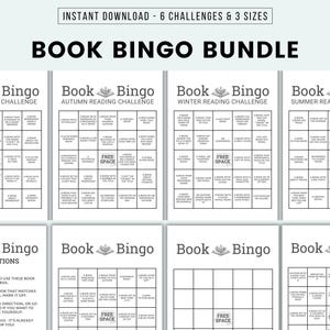 Book Bingo Printable Book Bingo Challenge Reading Challenge Book Club Bingo Cards Summer Reading Challenge Winter Reading Challenge