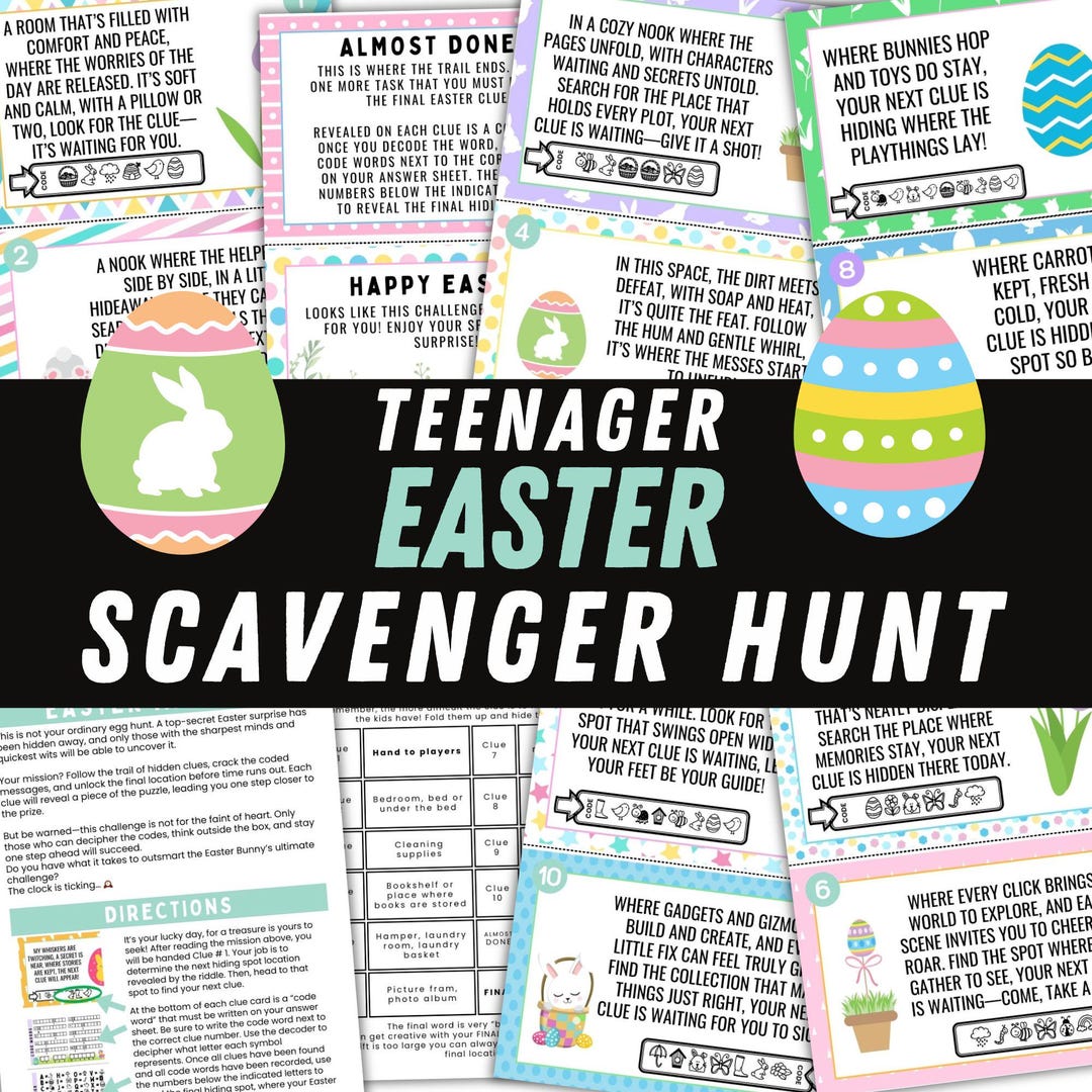 Teen Easter Scavenger Hunt Printable Easter Scavenger Hunt for Teens ...