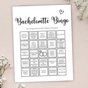 Bachelorette Bingo Printable Bachelorette Party Game Hen Party Game Bachelorette Games Bachelorette Party Bingo Girls Night Out Bride To Be