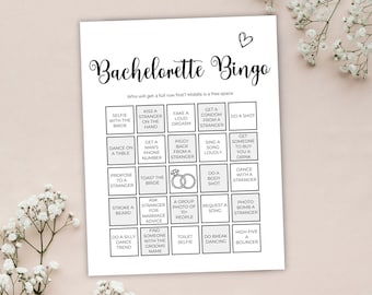 Bachelorette Bingo Printable Bachelorette Party Game Hen Party Game Bachelorette Games Bachelorette Party Bingo Girls Night Out Bride To Be