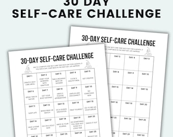 30 Day Self Care Challenge Printable Self Care Tracker Self Care Planner Daily Self Care Self Love Challenge Printable Habit Tracker