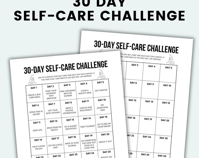 30 Day Self Love Challenge Printable - Etsy Canada