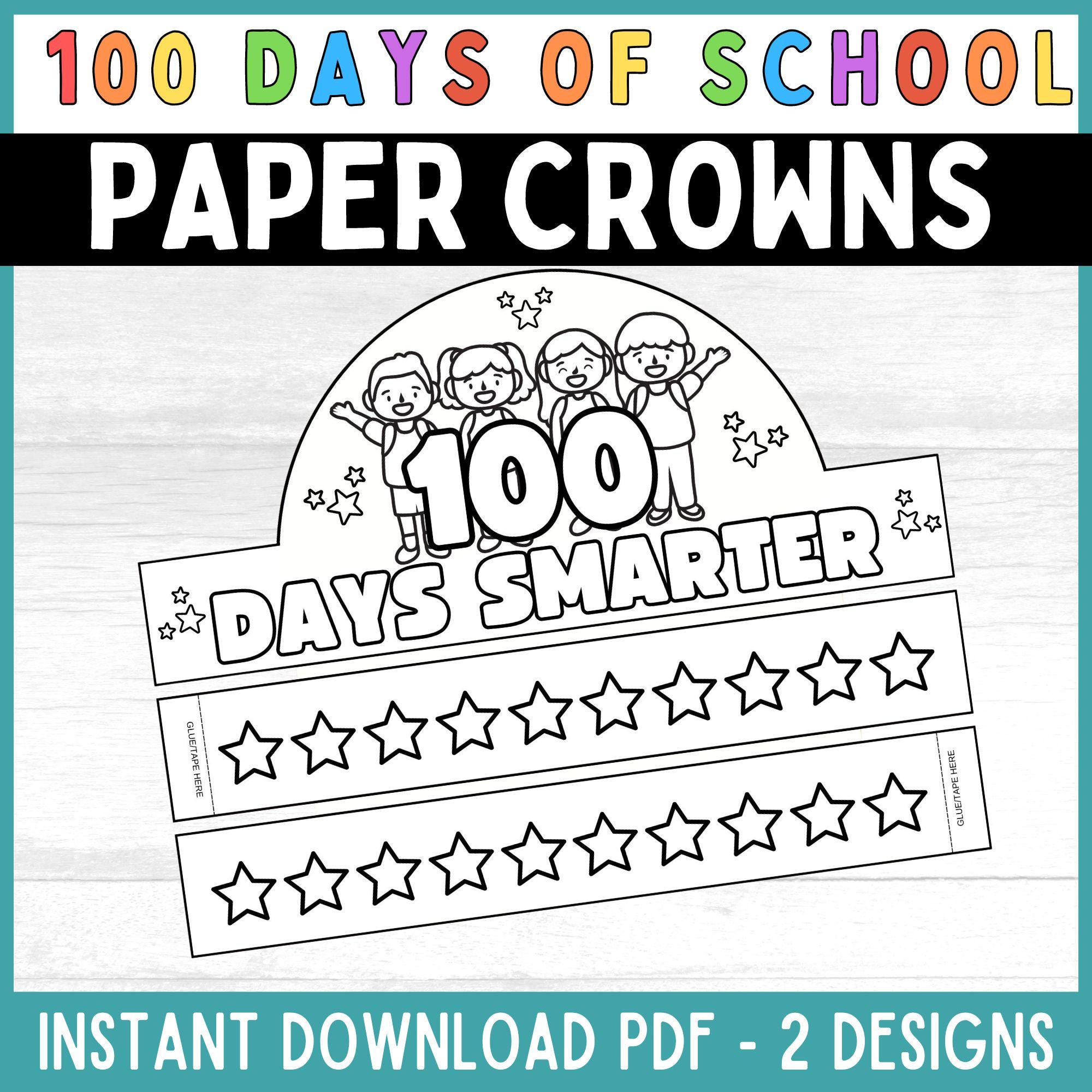 100th-day-of-school-paper-crown-printable-paper-crown-100-days-of-school-paper-crown-template-100-days-of-school-headband-100-days-craft-etsy