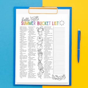 Summer Bucket List Printable Summer Activities For Kids Family Bucket List For Summer Break Summer To Do List Summer Activities Checklist