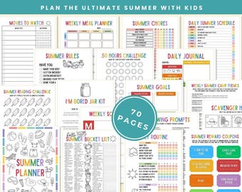 Summer Planner 2026 Printable Summer Camp At Home Summer Schedule For Kids Summer Activities Editable Summer Planner For Kids 2026 Planner