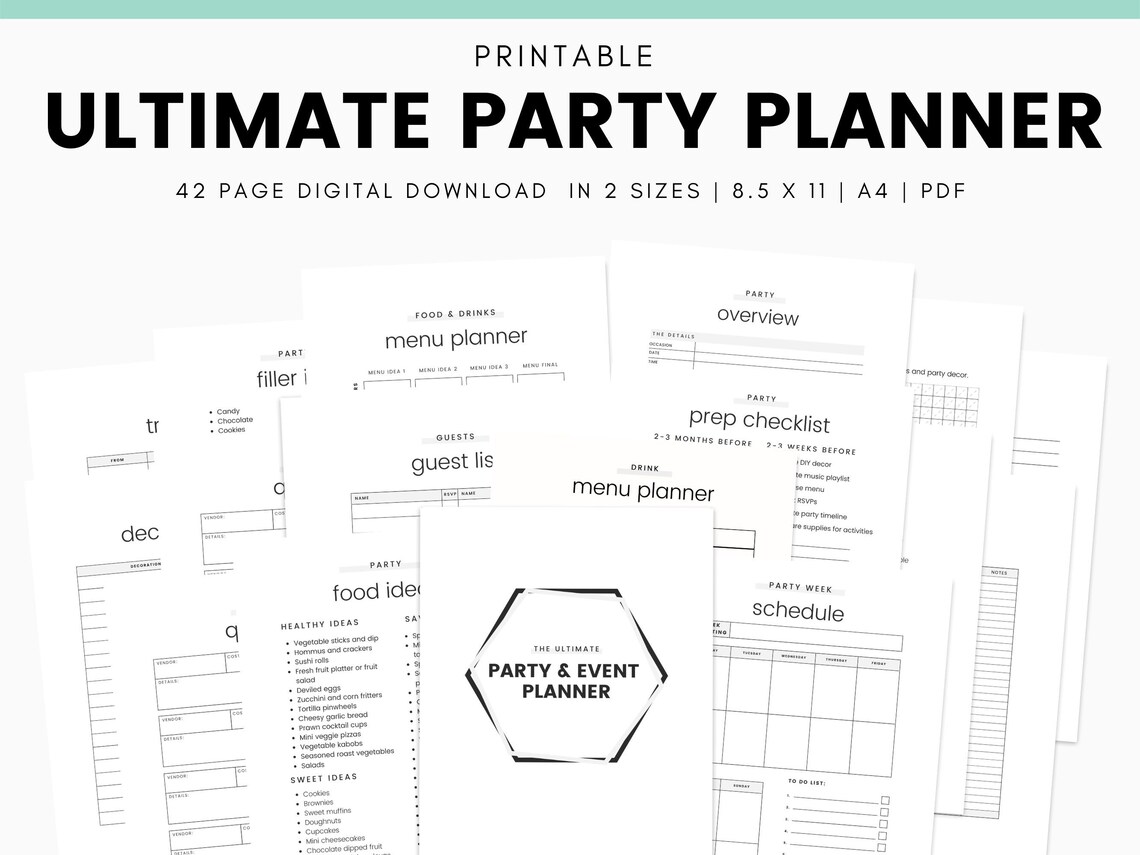 Printable Event Planner Party Planner Birthday Planner Event Etsy