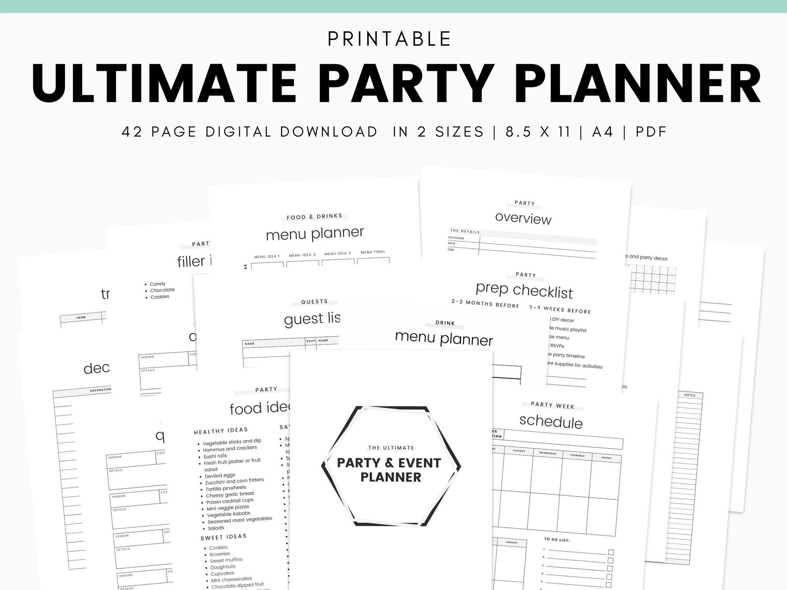 Printable Event Planner Party Planner Birthday Planner Event Etsy