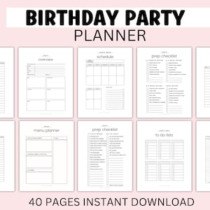 Birthday Planner Printable Event Planner Party Planner Event Checklist Party Event Planning Party Checklist PDF Guest List Tracker Organizer