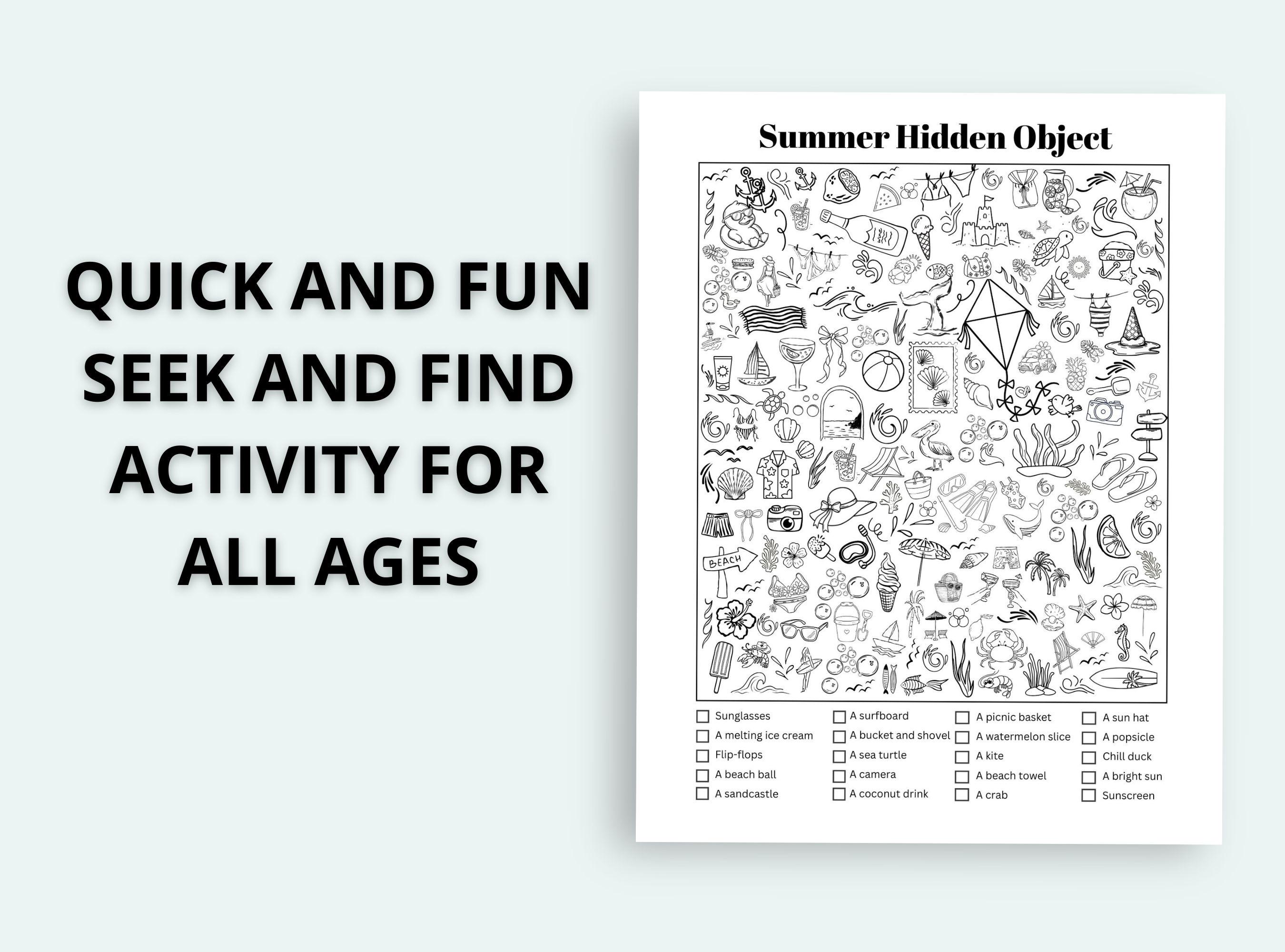 Summer Hidden Object Game Summer Game Printable Summer Activity Summer ...