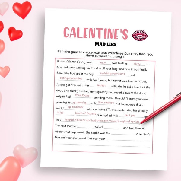 Galentines Mad Libs Game Printable Galentine's Day Game Mad Lib Galentines Party Game Girls Night In Funny Adult Party Games