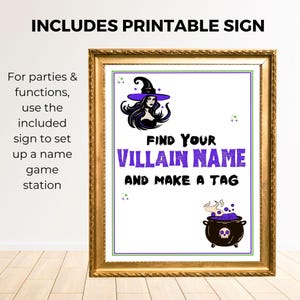 What's Your Villain Name Party Game Printable Halloween Game Villain Name Generator Halloween Party Game Halloween Activity Villain Party image 3