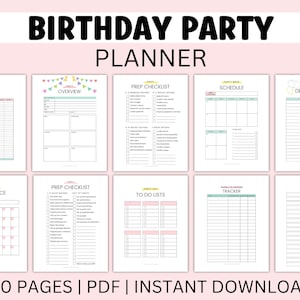 Partyplaner Printable Event Planner Geburtstagsplaner Party Checkliste PDF Geburtstagsplaner Event Organizer Geburtstagsparty Checkliste