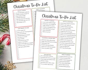 Christmas To Do List Printable Christmas Checklist Christmas Prep Checklist Christmas Planner Christmas Schedule Holiday To Do List