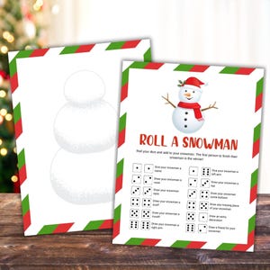 Christmas Roll A Snowman Game Printable Christmas Dice Game Build A Snowman Game Draw A Snowman Classroom Games Christmas Party Game