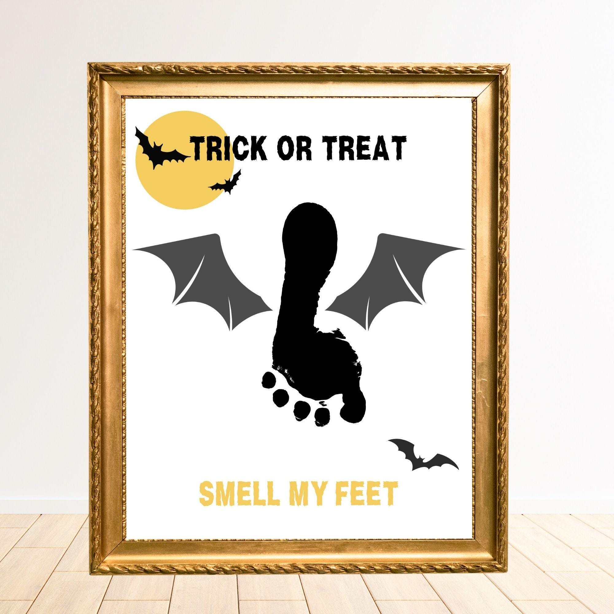 Halloween Footprint Craft Activity Printable Halloween Footprint Art…