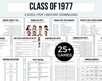 50th Reunion Games Printable Class of 1976 Games Graduated In 1977 Games 50th Class Reunion Class 1977 Reunion Ideas Reunion Party Games
