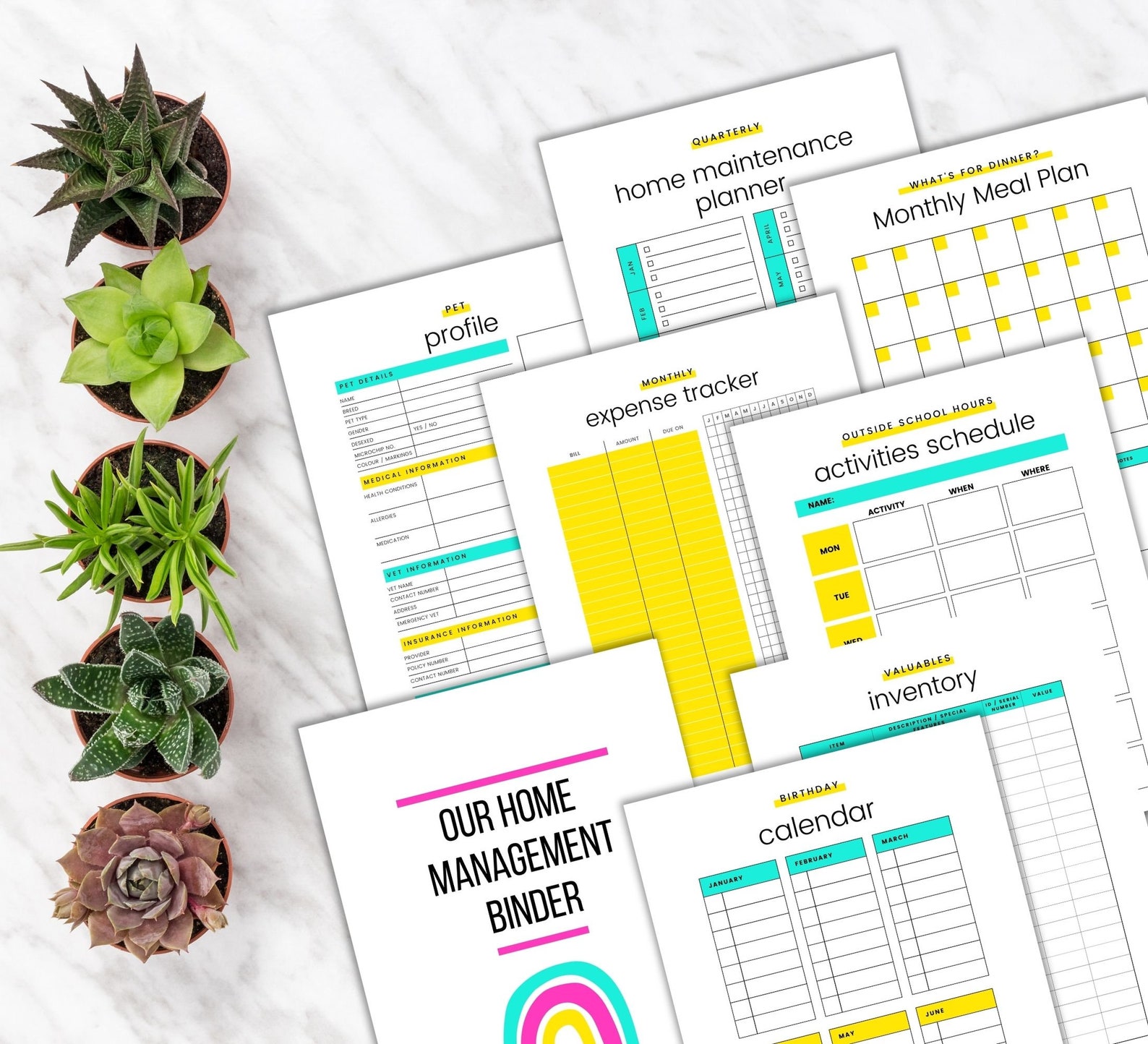 Household Management Binder Printable Home Planner Home Maintenance Kit ...