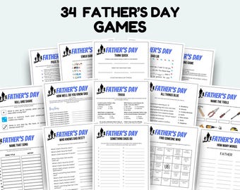 Fathers Day Games Bundle Printable Fathers Day Activities Fathers Day Party Games Fathers Day Activity Bundle Dad Games Classroom Games