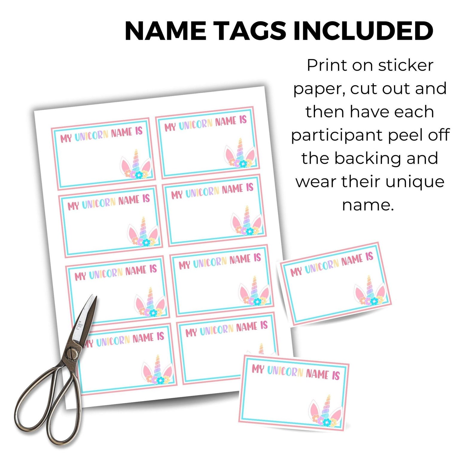 What's Your Unicorn Name Party Game Printable Unicorn Game Unicorn Name ...