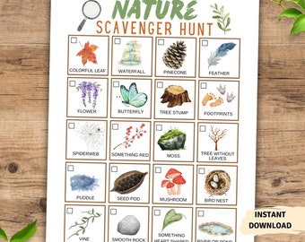 Nature Scavenger Hunt Printable For Kids Hiking Scavenger Hunt Camping Games Camping Activities Printable Nature Scavenger Hunt List
