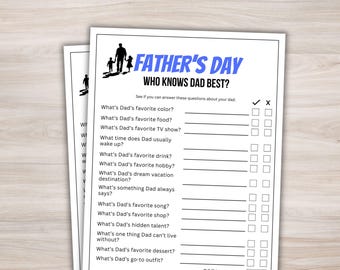 Fathers Day Who Knows Dad Best Fathers Day Games Printable Fathers Day Activities Fathers Day Party Games Fathers Day Trivia Game For Kids