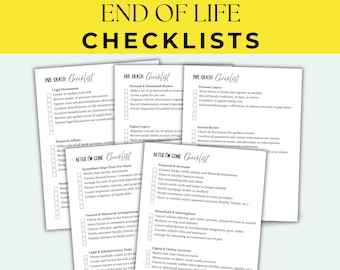 Liste de contrôle de fin de vie Liste de contrôle pour un décès