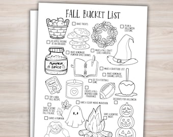 Plantilla de lista de deseos de otoño imprimible Actividades de otoño para niños Lista de deseos familiares para otoño Lista de cosas por hacer Actividades de otoño Lista de verificación de otoño