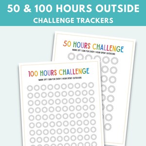 100 Hours Outside Tracker Printable 100 Hours Outdoors 50 Hours Outside Tracker 100 Hours Challenge Outside Challenge