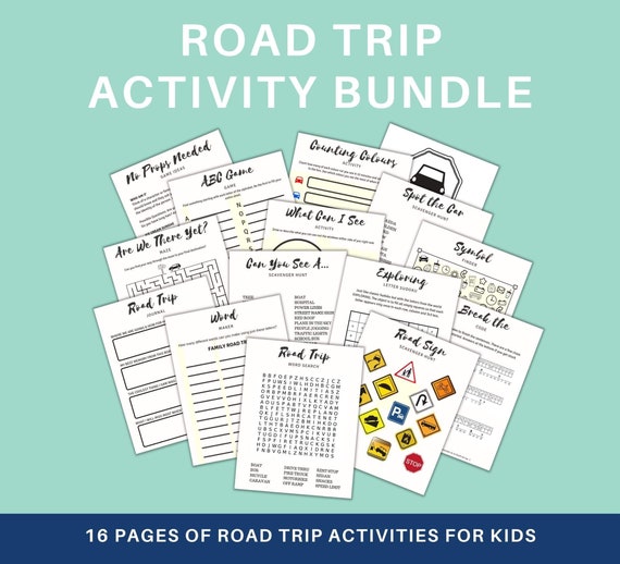 Road Trip Kids Activity Set  16 Pages of Printable