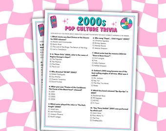 2000s Trivia Game 2000s Party Games 00s Birthday Party Printable Party Games 00s Party Games Bundle 00th Birthday Party Games Theme Games