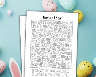 Easter I Spy Printable Easter Game Easter Party Game Easter Hidden Object Game Easter Seek And Find Easter Activities Easter iSpy