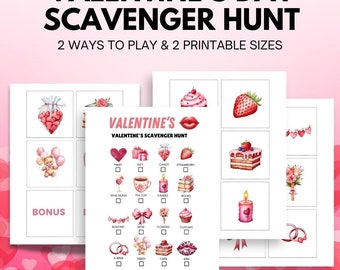 Valentine's Day Scavenger Hunt Printable Scavenger Hunt Valentines Day Party Games For Kids Valentines Party Games