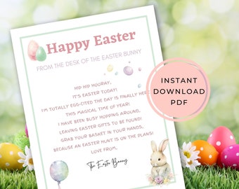 Letter from the Easter Bunny | Printable Easter Egg Hunt Letter | Easter Scavenger Hunt Letter
