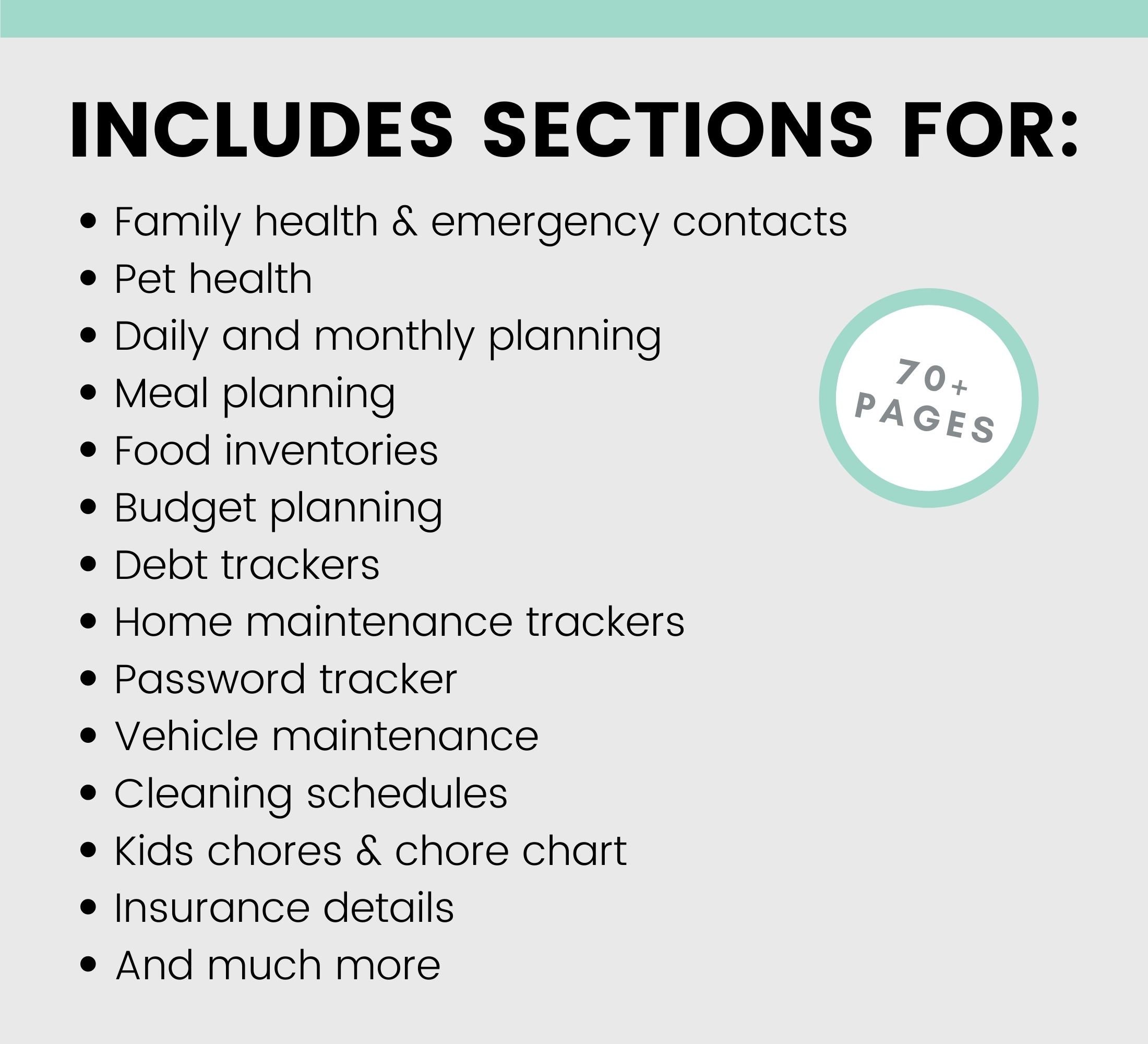 Household Binder Printable Home Management Planner Home Management ...