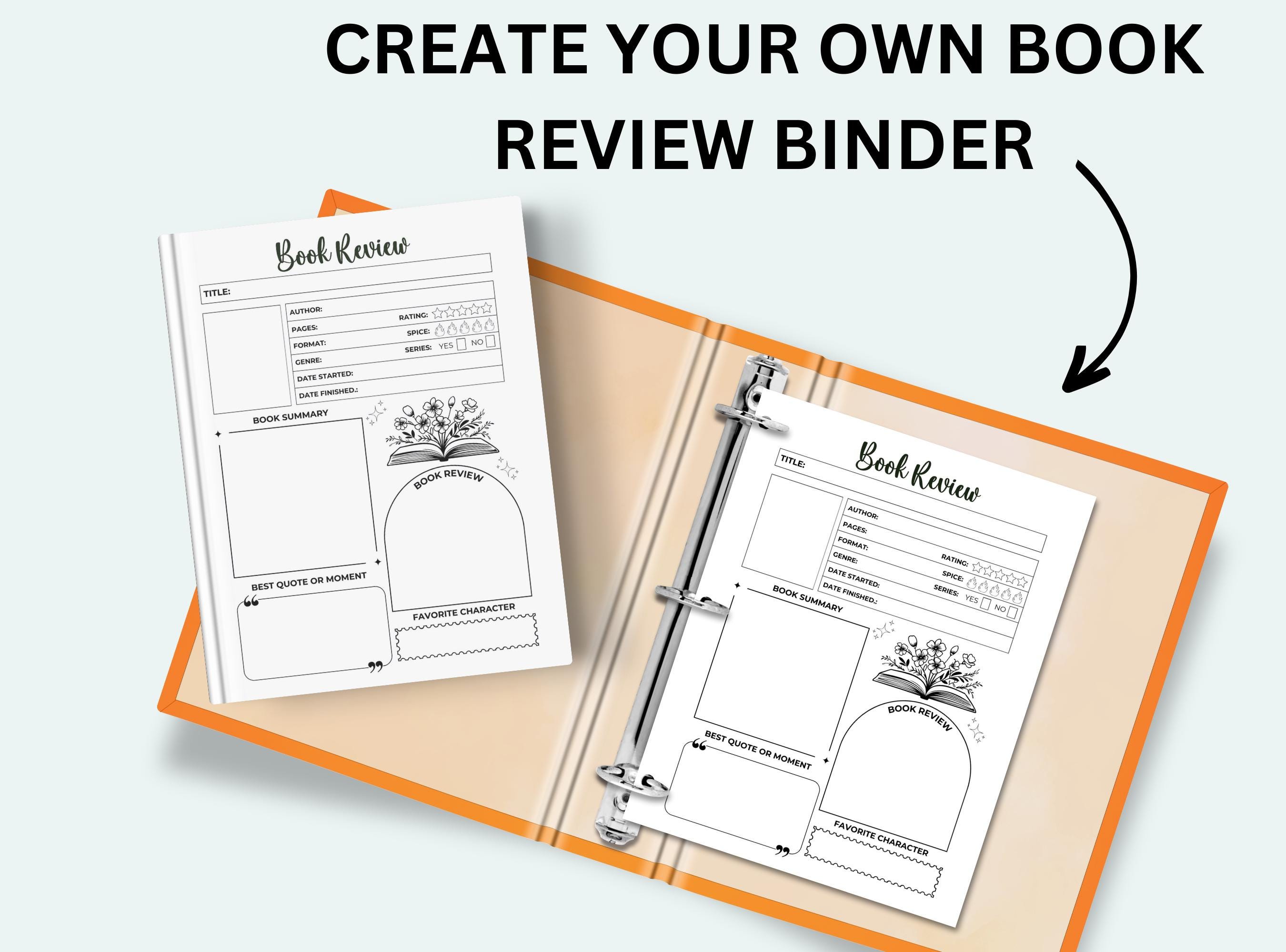 Book Review Template Reading Journal Printable A5 Book Journal Reading ...