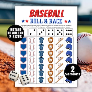 Basebollrulle och kapplöpningsspel Basebollspel Basebollaktivitet Basebollfestspel Sportspel Tärningsspel Basebolltemafest för barn
