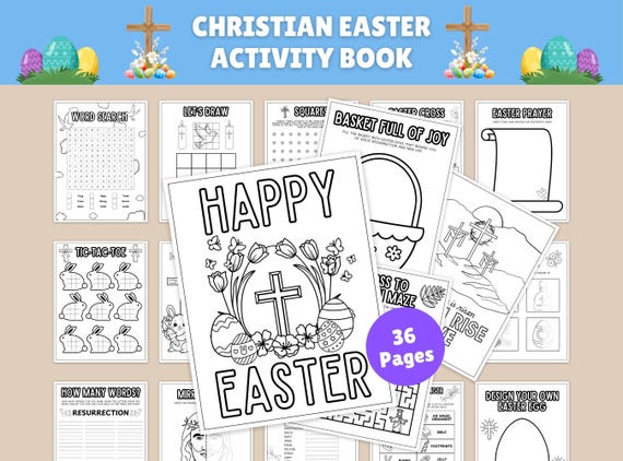 Christian Easter Activities Easter Activity Pack Easter Activity For Kids Easter Coloring Pages Religious Easter Activity Book Sunday School
