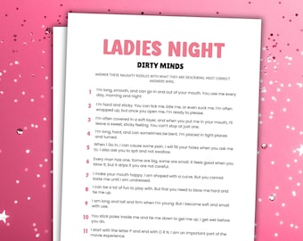 Dirty Minds Game Ladies Night Games Printable Girls Night Games Ladies Night Party Games Dirty Trivia Quiz Adult Party Games Dirty Riddles