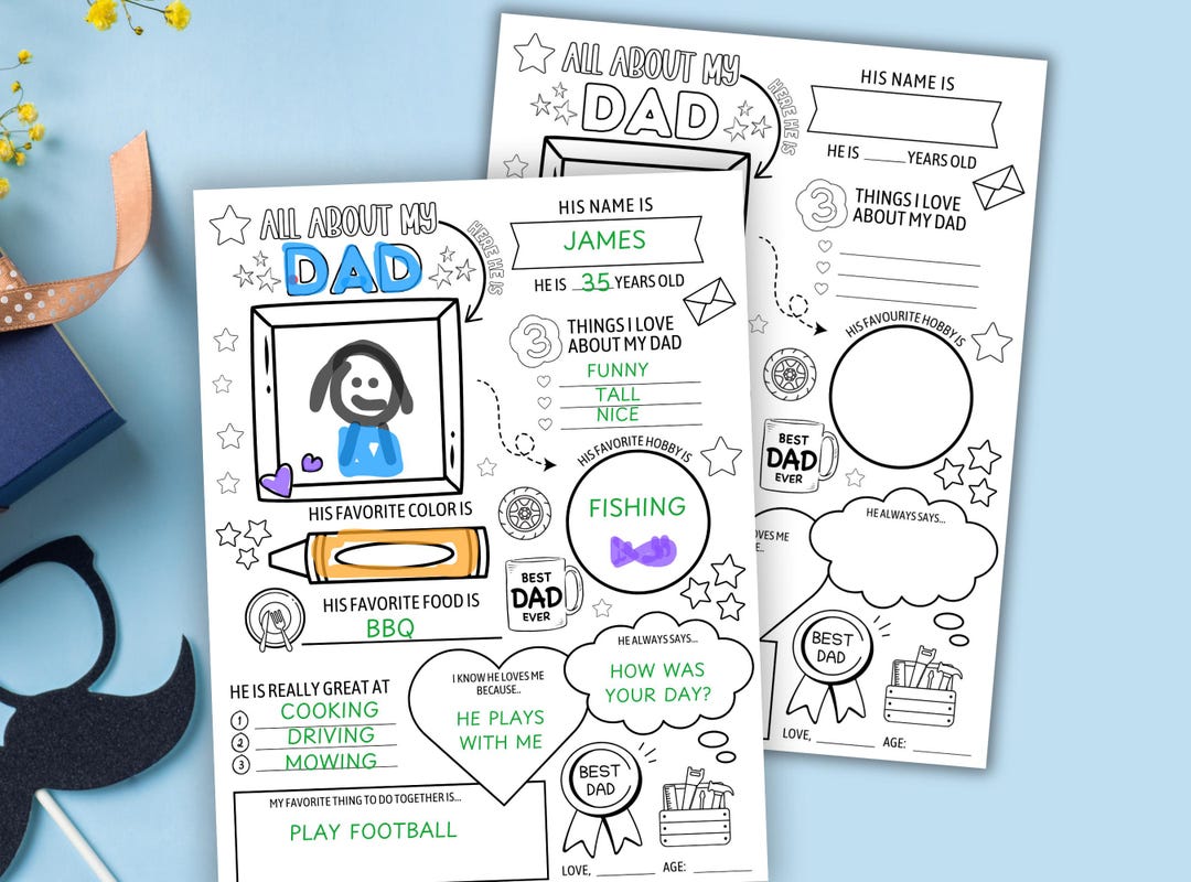 All About My Dad Printable Fathers Day Activity Fathers Day ...