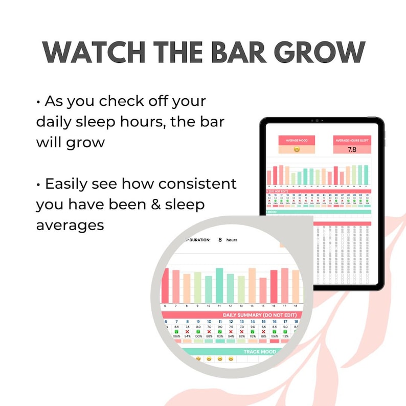 Daily Sleep Tracker Spreadsheet Sleep Tracking Google Sheets Hours ...