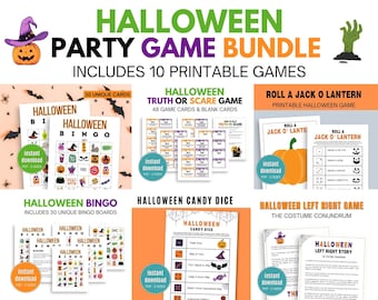 Printable Halloween Game Bundle, Halloween Party Games For Kids, Fun Halloween Games Printable, Halloween Activities