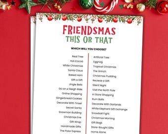 Friendsmas This Or That Game Printable Christmas Game Christmas Party Game Friendsmas Party Games For Adults Christmas Office Game