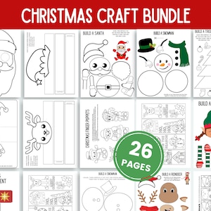 Christmas Craft Bundle Printable Christmas Activity Sheets Printable Paper Crafts Christmas Activities Christmas Coloring Build A Craft