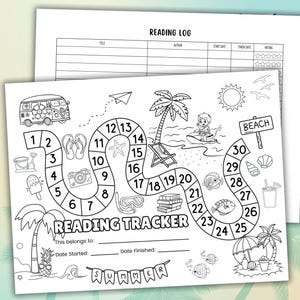 Sommer-Lese-Challenge Reading Tracker für Kinder Druckbarer Buch-Tracker Lese-Tagebuch Kinder Lese-Challenge Buch Abenteuer Lese Karte