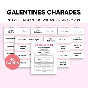 Galentines Day Charades Afdrukbare Galentines-game Galentines Party Charades Galentines Act or Draw It Party Game Girls Night