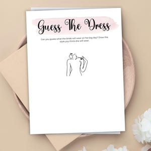 Guess The Dress Bachelorette Party Game Printable Hen Party Game Bachelorette Games Wedding Games Bridal Shower Game Wedding Dress Game