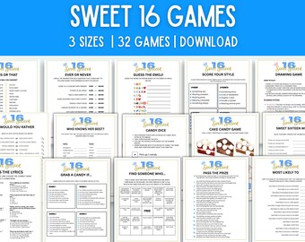 16th Birthday Party Games Sweet 16 Party Activities Teen Party Games Printable Sweet 16 Birthday Games 16th Party Games Sweet Sixteen Games