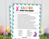 Easter Name That Rabbit Game Name That Bunny Easter Game For Kids Printable Easter Trivia Game Easter Activities Easter Party Games