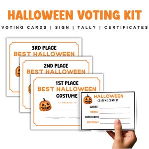Halloween-Kostüm-Wettbewerb Kit Druckbare Halloween-Kostüm Voting Card Halloween-Kontest Halloween-Stimmzettel Halloween Party-Spiele Kostüm